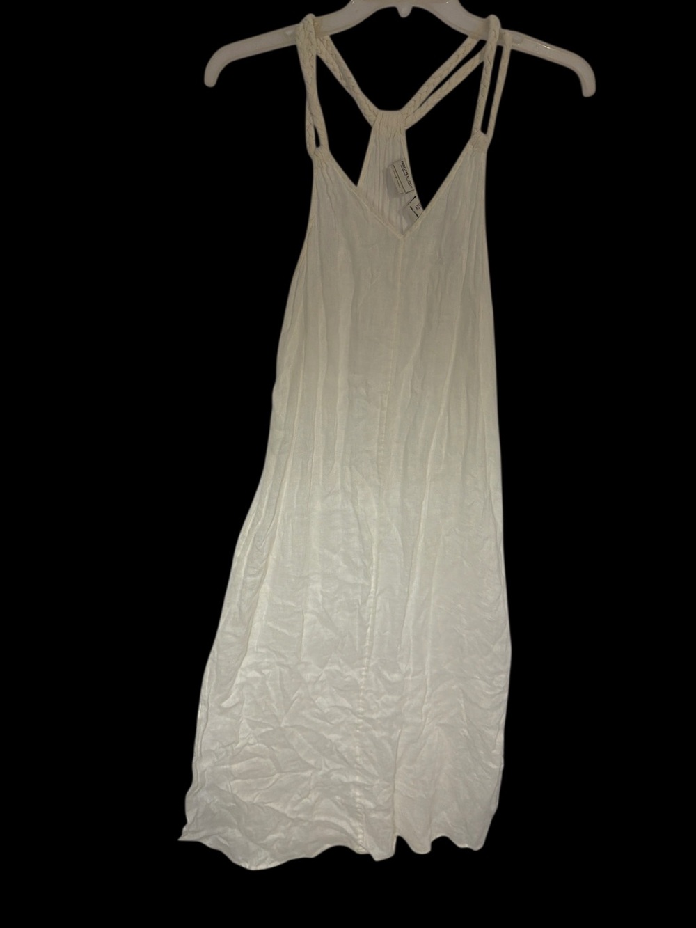 Rachel Zoe Ivory Double-Strap V-Neck Slip Dress